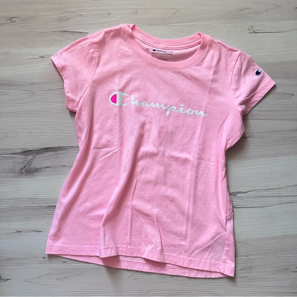 Champion Pink Athletic Crewneck Tee Shirt